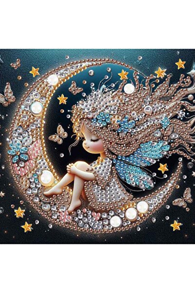 Choice مجموعة رسم فنية ماسية على شكل قمر خاص للمبتدئين البالغين، مجموعة رسم ماسية كريستالية على شكل قمر خاص