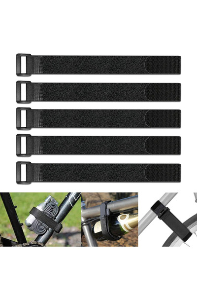 Choice 5PCS 5PC 2.5*30cm Reusable Bike Wheel Strap Nylon Hook & Loop cable Ti...