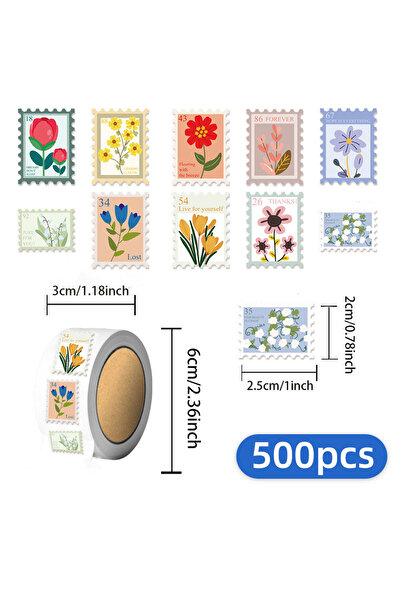 Choice 500PCS 500PCS Flower Stamp Stickers Decorative Graffiti Roll Stickers ...