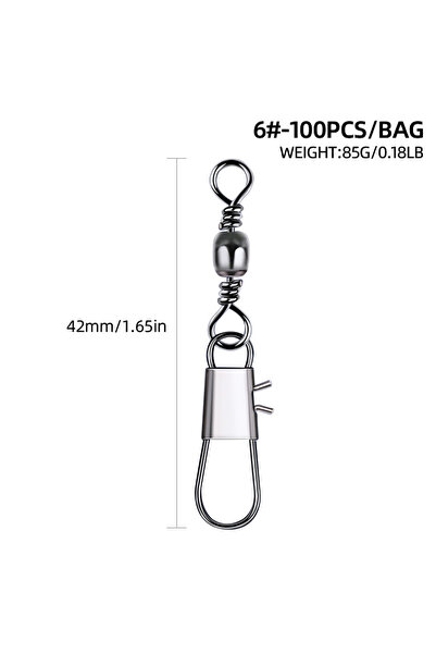 Choice 100pcs-6 100pcs/lot Fishing Connector Bearing Rolling Swivel Snap Fish...