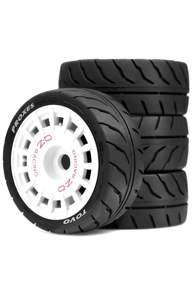 Choice 4 قطع إطارات وعجلات بيضاء W217 بمقياس 1/10، مقاس 68 مم، مع رأس سداسي 1...