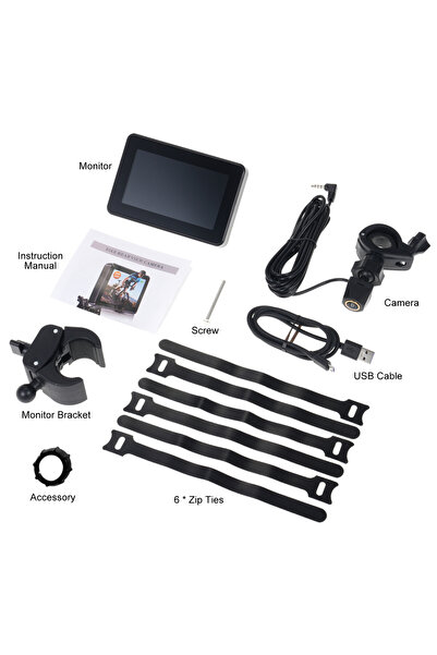 Choice black 1080P Bicycle Rear View Camera Handlebar Bike Mirror Adjustable ...