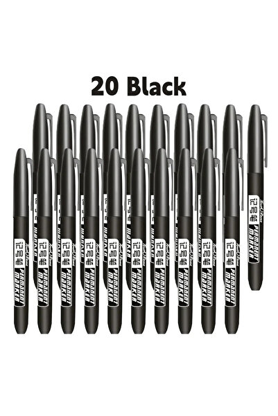 Choice3 أسود - 20 قطعة (6-20 قطعة/مجموعة) أقلام تحديد دائمة برأس رفيع مقاوم ل...