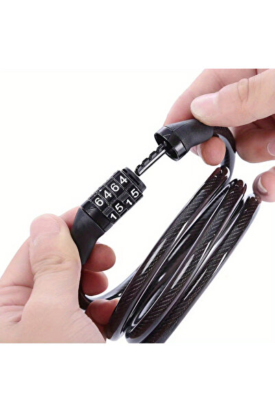 Choice قفل دراجة أسود (100 مم) بطول 100 سم، قفل كابل فولاذي مضاد للسرقة، مقاو...