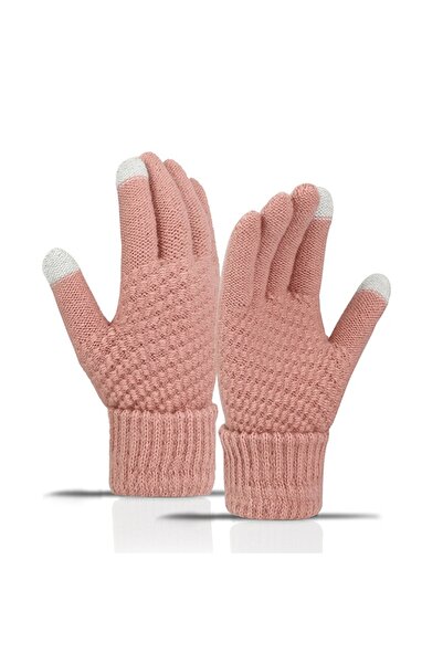 Choice pink Winter Warm Full Fingers Waterproof Cycling Outdoor Sports Running Motorcycle Ski Touch Screen