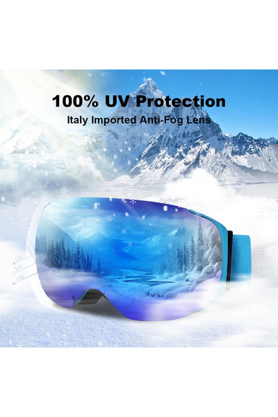 Choice نظارات التزلج المغناطيسية X-TIGER XJ-0305-P المضادة للضباب مع عدسات قا...