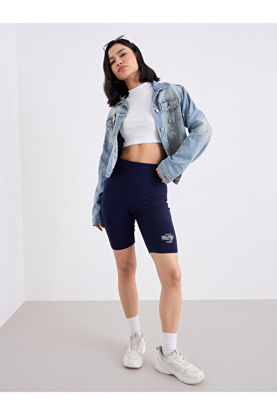 Styli Women Navy Blue Printed Cycling Shorts