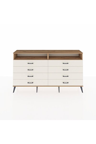 Dienni Arges Konsol 2 Raflı 8 Çekmeceli 176x30x99 Çam-Çam/Aytaşı