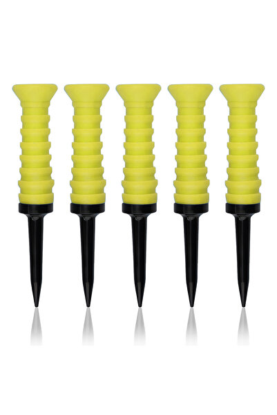 Choice مجموعة من 5 قطع من دبابيس الجولف المرنة بزاوية 360 درجة باللون الأصفر، 3.27 بوصة/83 مم، متينة، احتكاك منخفض، ألوان متعددة زاهية - Ide..