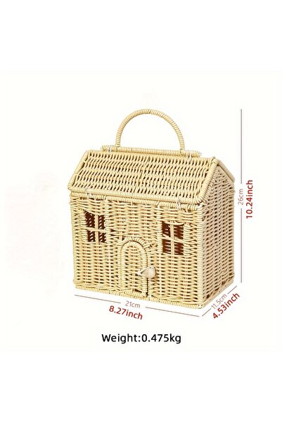 Choice سلة من الخيزران، سلة تخزين من الخيزران، سلة من الخوص بغطاء، حامل لبيت ...
