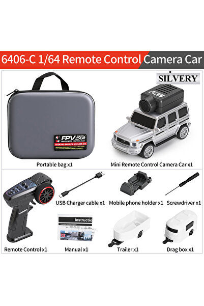 Choice 6406C SILVER WLtoys RC Cars 1:64 Mini 6406 6406C HD Camera RC Racing Car Toy 120° Wide Angle 2.4G 72