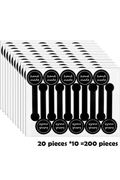 choice2 200 ملصق أسود مصنوع يدويًا، ملصقات بودنغ أسود، فطائر بافل مخبوزة، زين...