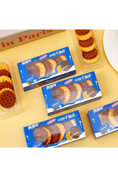 Choice علبة واحدة من أدوات الكتابة على شكل ممحاة بسكويت، أدوات مدرسية مطاطية لطيفة على شكل بسكويت، رواية و...