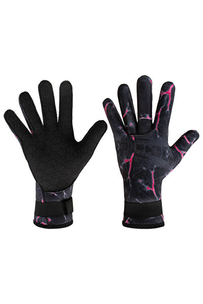 Choice قفازات غوص حمراء مقاس L، سمك 3 مم، مصنوعة من النيوبرين الحراري، مموهة، مانعة للانزلاق، مقاومة للتآكل، تحافظ على الدفء في الشتاء.