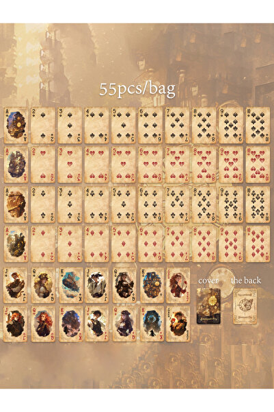 Choice علبة واحدة تحتوي على 55 بطاقة لعب، شخصيات، مناظر طبيعية، سلسلة بطاقات ...