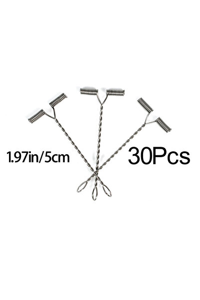 Choice 5cm 30Pcs Hanging Ring T-Shaped Anti-Tangle Stainless Steel Bracket Fi...