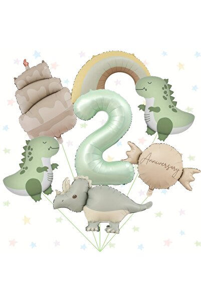 Choice بالونات عيد ميلاد على شكل ديناصورات ملونة غير لامعة مقاس 40 بوصة، قطعت...