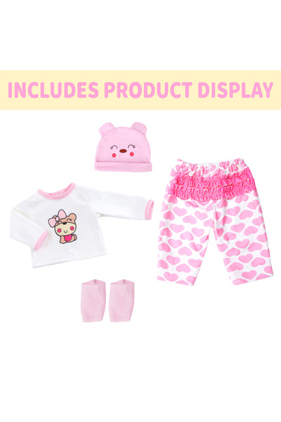 Choice طقم ملابس للدمى مقاس 18 بوصة/45 سم، يتضمن قبعة وسترة وبنطال على شكل دب...