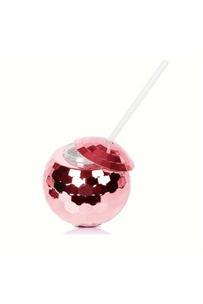 Choice 1pc-pink Disco Flash Ball Cup with Straw Wedding Shower Party Supplies...