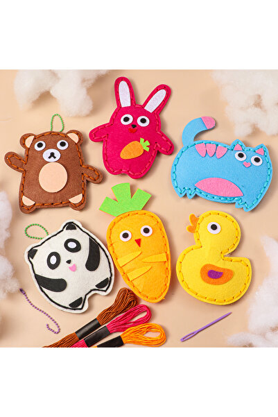 Choice مجموعة أدوات خياطة للمبتدئين - عبوة من 6 قطع من قلادات الحيوانات المصن...