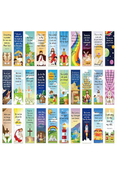 Choice 30 قطعة من فواصل الكتب الكنسية، مزينة بآيات من الكتاب المقدس واقتباسات دينية، مناسبة لكتب القراءة المدرسية والمكتبية.