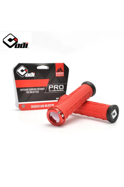 Choice مقابض مقود الدراجة PRO-Red ODI Lock-On مصنوعة من سبائك الألومنيوم المت...