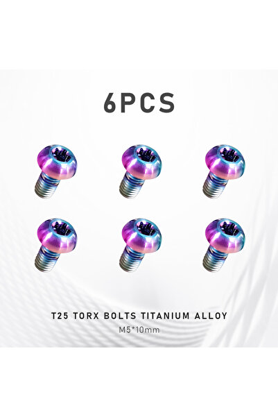 Choice 6 قطع T25-TC4 CL 12 قطعة براغي توركس لأقراص فرامل الدراجات T25 M5x10mm...