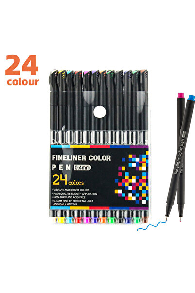 Choice 24 قلم تلوين رفيع من شاندز، بمقاسات من 12 إلى 100 لون، برأس 0.4 مم، لل...