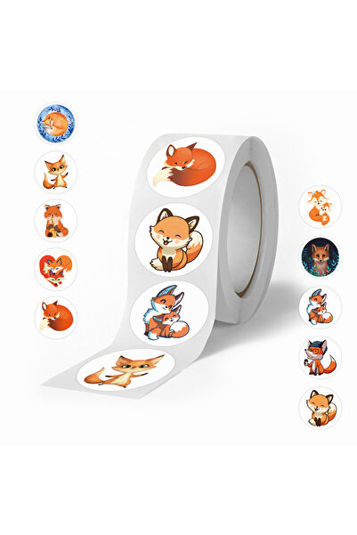 Choice 1ROLL 500PCS Cartoon Cute Fox Graffiti Roll Stickers Pack Gift Sealing...