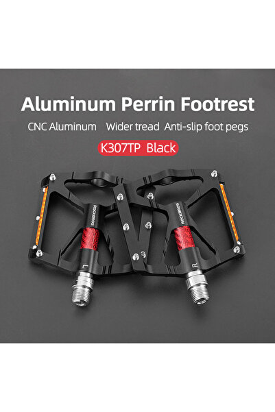 ROCKBROS دواسات دراجة K307PT سوداء من RKBROS، مزودة بمحامل من سبائك معدنية، د...