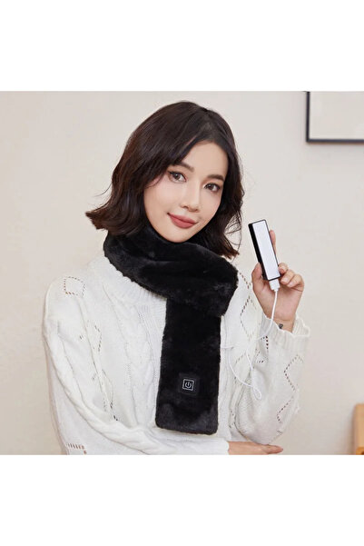Choice وشاح تدفئة شتوي أسود من الفرو الصناعي الشبيه بفرو الأرانب، قابل لإعادة...
