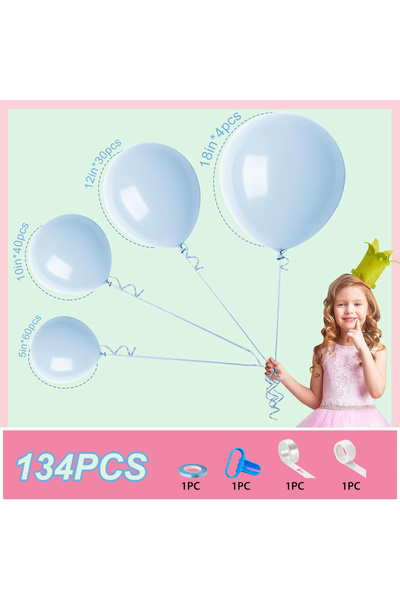 Choice مجموعة بالونات لاتكس زرقاء أخرى مكونة من 134 قطعة، مناسبة لحفلات أعياد...