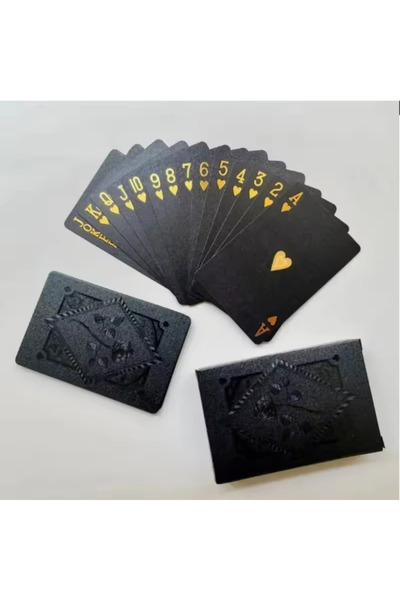 Choice مجموعة أوراق لعب بوكر باللون الأسود والذهبي، مقاومة للماء، من ماجيك دي...