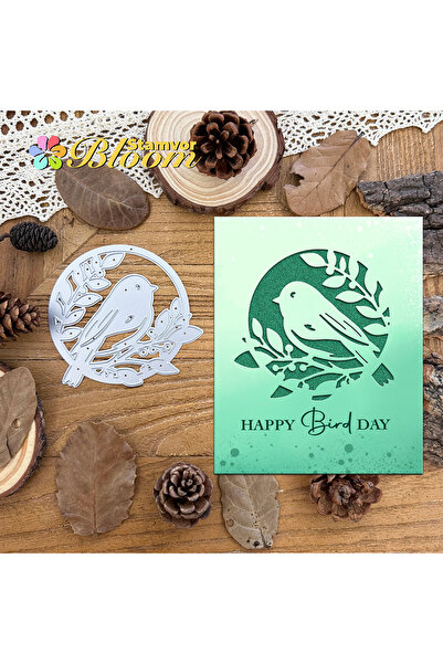 Choice قوالب تقطيع معدنية أصلية نصف دائرية على شكل طائر جميل على غصن شجرة، من...