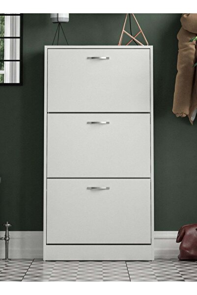 Roman Gifts 3 Drawer Shoe Cabinet Cupboard Shoe Storage Organiser Pull Down W...