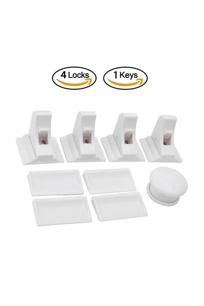 Choice قفل أمان للأطفال بأربعة أقفال ومفتاح واحد، مزود بمغناطيس، مثالي لحماية...