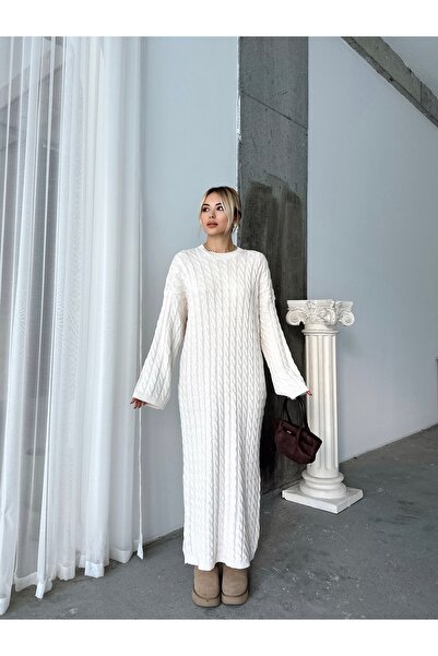 Tubik Women's Crew Neck Hair Knitwear Dress