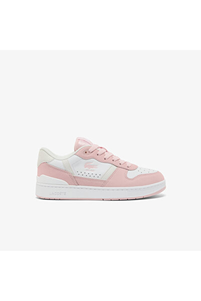 Lacoste حذاء رياضي نسائي من الجلد بتصميم مشبك على شكل حرف T - 50SFA0198-1Y9