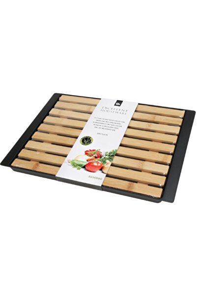 Excellent Houseware feliator de pâine cu tavă, bambus/plastic, 33x26x2 cm, ma...