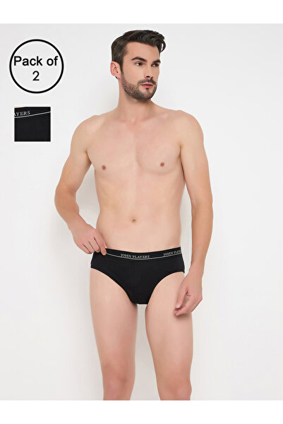 John Player By Styli عبوة من قطعتين - سراويل داخلية رجالية سادة - قطن 100%