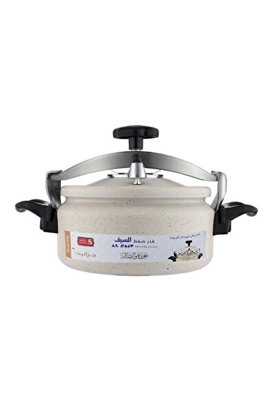 Generic Al Saif Aluminium Granite Pressure Cooker - Short Height, Pearl White, 17 Liters