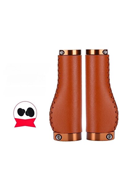 Choice مقابض مقود دراجة هوائية من الجلد البني الليفي، مناسبة للدراجات المدنية...