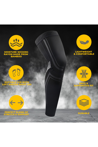 Choice كم ضغط أسود - مقاس متوسط، قطعة واحدة، كم ضغط كامل للساق، مناسب للرياضة...