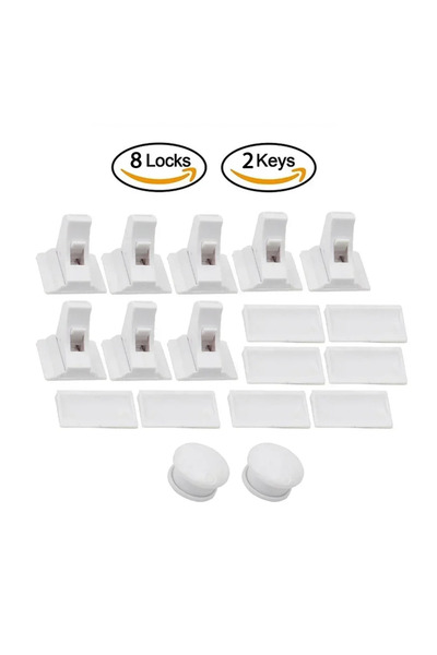 Choice 8 أقفال ومفتاحان، قفل أمان مثالي للأطفال مع قفل مغناطيسي، حافظ على أغر...