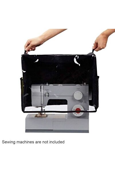 Choice black Portable Sewing Machine Cover with Dustproof PVC Material - Includes Storage Pockets for Sciss