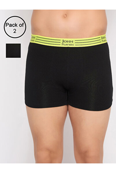 John Player By Styli عبوة من قطعتين - سراويل داخلية قطنية رجالية بحزام خصر مخطط