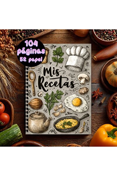 Choice WHITE A5 Spanish recipes Notebook, recipe collection book for food lov...