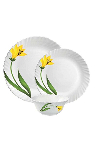 Generic Laopala Classic 44-Piece Canary Arch Dinner Set - Microwave & Dishwasher Safe
