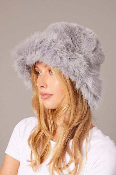 Verahed Russian Kalpak Hat Women's Fur Plush Winter Hat, Soft Textured, Warm Keeping Kalpak Model