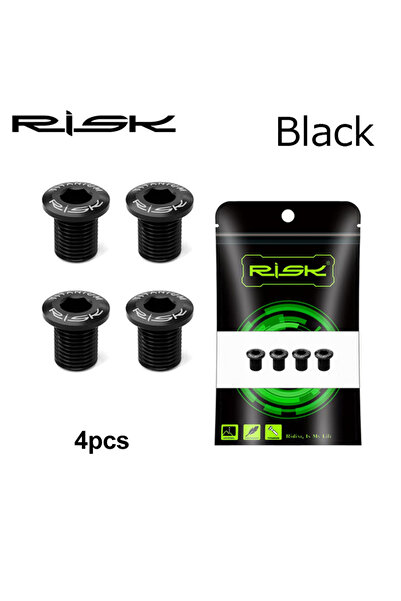 Choice مسامير تيتانيوم سوداء من RISK، 4 قطع، لتثبيت سلسلة الدراجة الهوائية، ب...